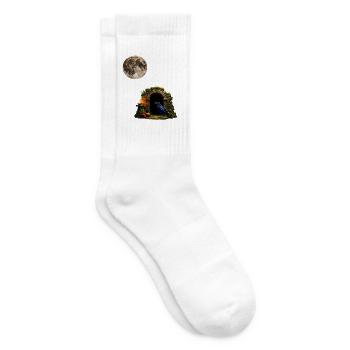 Mondnacht im Krähen tor - Tennissocken - Weiß - Rechts