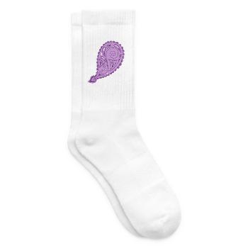 Lila Paisley-Tropfenmuster - Tennissocken - Weiß - Rechts