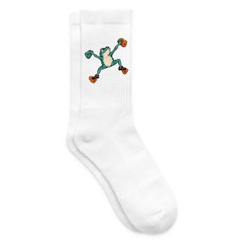 Frosch Skateboard Akrobat – Bouldern - Tennissocken - Weiß - Rechts