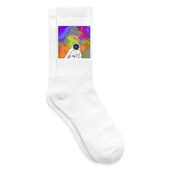 Astronaut im Farbnebel - Tennissocken - Weiß - Rechts