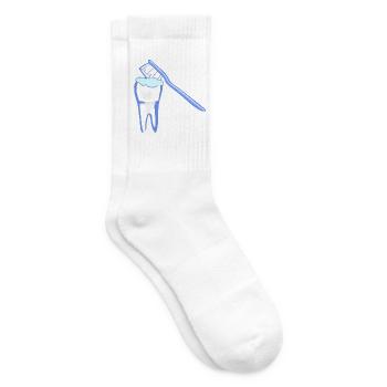 Zahnputz Helden Design - Tennissocken - Weiß - Rechts