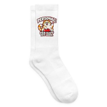 Wütende Katze – Personal! Der Napf ist leer. - Tennissocken - Weiß - Rechts