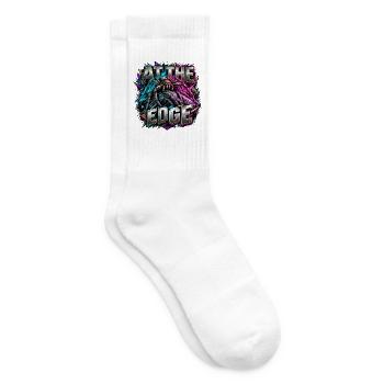 Am Rand der Kante Neon-Spinne - Tennissocken - Weiß - Rechts