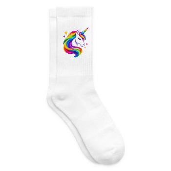 Flammendes Regenbogeneinhorn - Tennissocken - Weiß - Rechts
