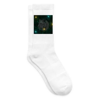 Wolfsstern im Sternenraum - Tennissocken - Weiß - Rechts