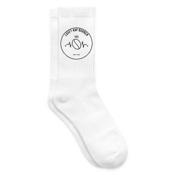 Läuft auf Bohnen – Kaffeebohne Herzschlag - Tennissocken - Weiß - Rechts