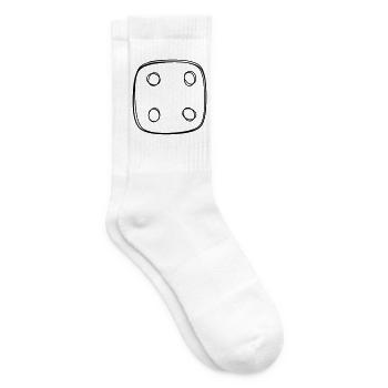 Spielwürfel handgezeichnet - Tennissocken - Weiß - Rechts