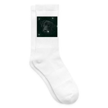 Weltraumhund im Sternenmeer - Tennissocken - Weiß - Rechts