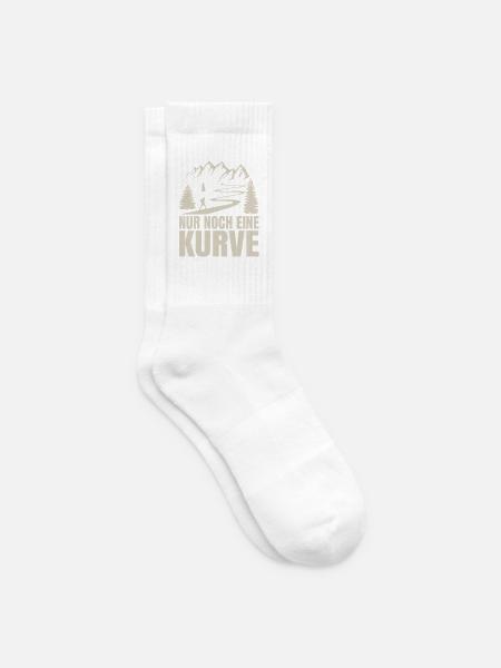 Wandern-_Nur_noch_eine_Kurve - Tennissocken - Weiß