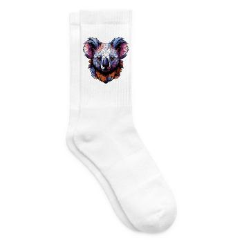 Koala Kopf Geometrisch Bunt - Tennissocken - Weiß - Rechts