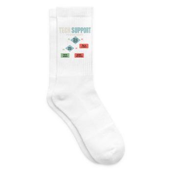 IT Support Flowchart Helpdesk Humor - Tennissocken - Weiß - Rechts