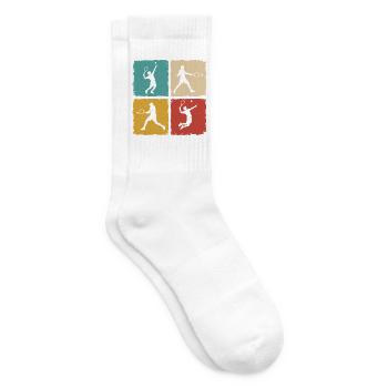 Retro Tennis Spieler Vintage Grunge Design - Tennissocken - Weiß - Rechts