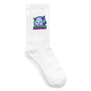 Gaming-Modus Katze mit Kopfhörer - Tennissocken - Weiß - Rechts