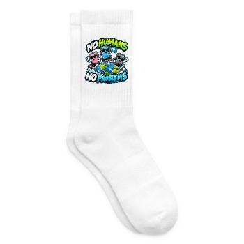 No Humans No Problems – Smartphone World - Tennissocken - Weiß - Rechts