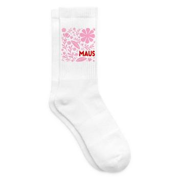 Blumen für Maus - Tennissocken - Weiß - Rechts