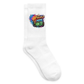 Kreativer Modus Neon Druck - Tennissocken - Weiß - Rechts