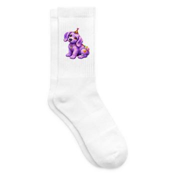 Fliederkleiner Welpe - Tennissocken - Weiß - Rechts