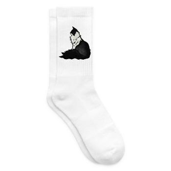 Mitternachtswolf-Porträt - Tennissocken - Weiß - Rechts
