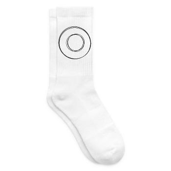 Gradzeichen handgezeichnet - Tennissocken - Weiß - Rechts