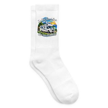 Wohnmobil , Camping Kult , Reisemobil Hotel - Tennissocken - Weiß - Rechts