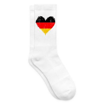 Deutschland Flagge Herz used - Tennissocken - Weiß - Rechts