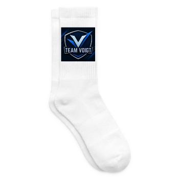 Team Voigt Schild-Logo Familienname Firmenname - Tennissocken - Weiß - Rechts