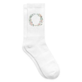 Pastellblumenkranz mit Band - Tennissocken - Weiß - Rechts