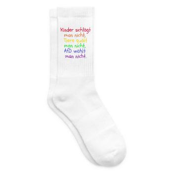 AFD WÄHLT MAN NICHT, KINDER UND TIERE, NO NZS - Tennissocken - Weiß - Rechts