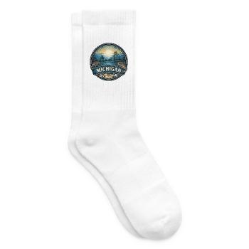 Michigan Great Lakes Vintage-Reiseabzeichen - Tennissocken - Weiß - Rechts