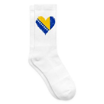 Bosnien Herzflagge Grunge - Tennissocken - Weiß - Rechts