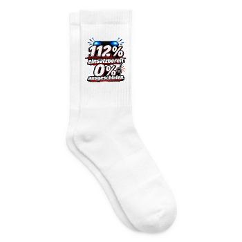 112% Einsatzbereit Schlafmangel - Tennissocken - Weiß - Rechts