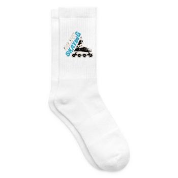 Inline Skating Retro Inliner Design - Tennissocken - Weiß - Rechts