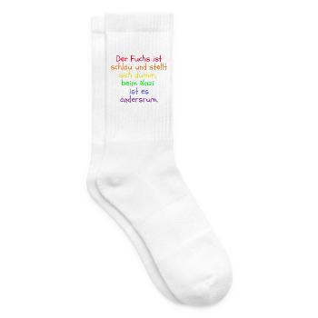 DER FUCHS IST SCHLAU, BEIM NZI IST ES ANDERSRUM - Tennissocken - Weiß - Rechts