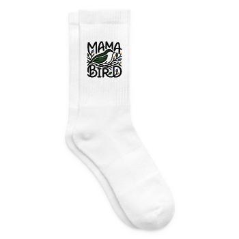 Mama Bird – Minimalistischer skandinavischer Stil - Tennissocken - Weiß - Rechts