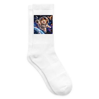 Katzenastronaut im All - Tennissocken - Weiß - Rechts