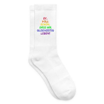 EY VOLL SCHÖN DASS WIR GLEICHZEITIG LEBEN, LIEBE - Tennissocken - Weiß - Rechts