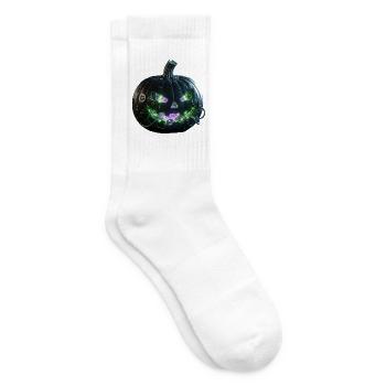 Steampunk-Neon-Kürbis der Zahnräder - Tennissocken - Weiß - Rechts