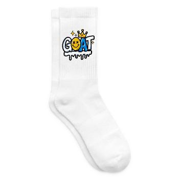 GEN Z ZITATE – Goat Crown Graffiti Smile - Tennissocken - Weiß - Rechts