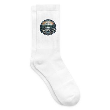 Washington Mount Rainier Space Needle Geschenk - Tennissocken - Weiß - Rechts
