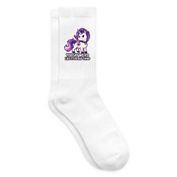 Eigenwilliges Einhorn - Tennissocken - Weiß - Rechts
