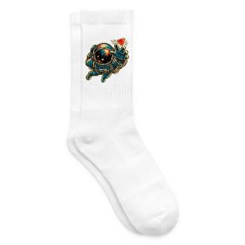 KOSMISCHER ROCKER | Schwerelosigkeits-Riff - Tennissocken - Weiß - Rechts