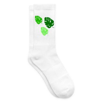 Monstera Blätter Trio Design - Tennissocken - Weiß - Rechts