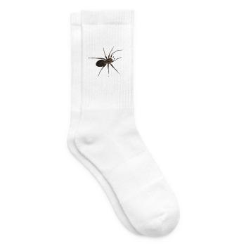 Realistische Spinne - Halloween Kostüm Motiv - Tennissocken - Weiß - Rechts