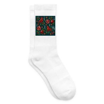 Crimson Cardinal Holiday Mosaik - Tennissocken - Weiß - Rechts