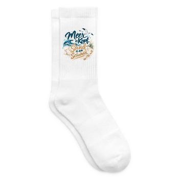 Meer im Kopf Sand in den Schuhen - Tennissocken - Weiß - Rechts