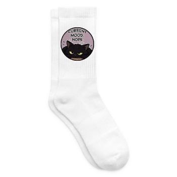 Aktuelle Stimmung: Nein, Katze - Tennissocken - Weiß - Rechts