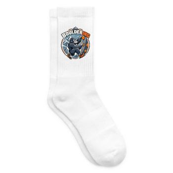 Süßer Gorilla beim Bouldern – Kletter Affe - Tennissocken - Weiß - Rechts