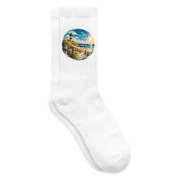 Leuchtturm am Küstenpfad - Tennissocken - Weiß - Rechts