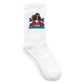 Mädels fahren Motorrad - Tennissocken - Weiß - Rechts