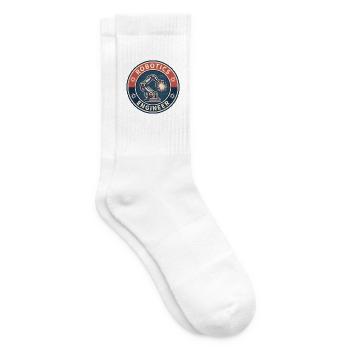 Vintage Robotics Engineer Roboterarm-Gitterabzeichen - Tennissocken - Weiß - Rechts
